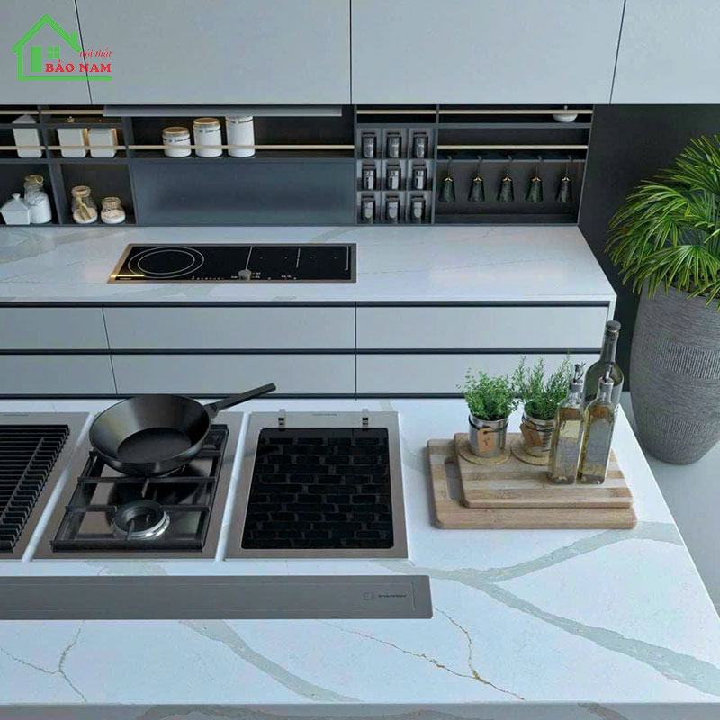 Thi công tủ bếp nhựa picomat hiện đại Thi công tủ bếp nhựa picomat hiện đại