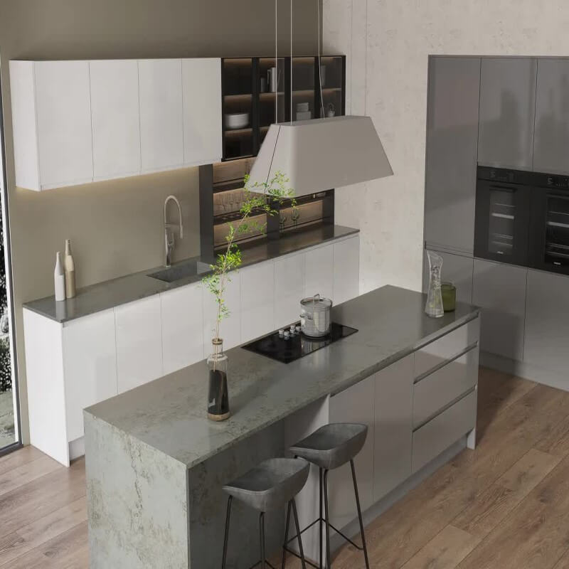 Bộ tủ bếp acrylic bóng gương cao cấp, sang trọng Bộ tủ bếp acrylic bóng gương cao cấp, sang trọng