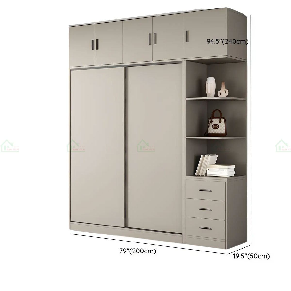Tủ Gỗ MDF Cửa Lùa Đẹp Hiện Đại TAL23
