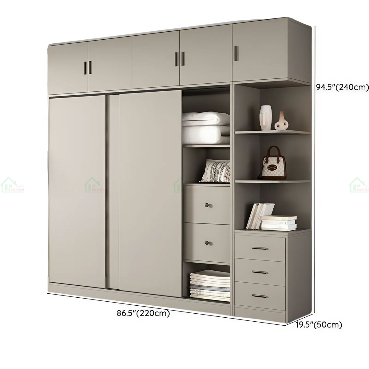 Tủ Gỗ MDF Cửa Lùa Đẹp Hiện Đại TAL23