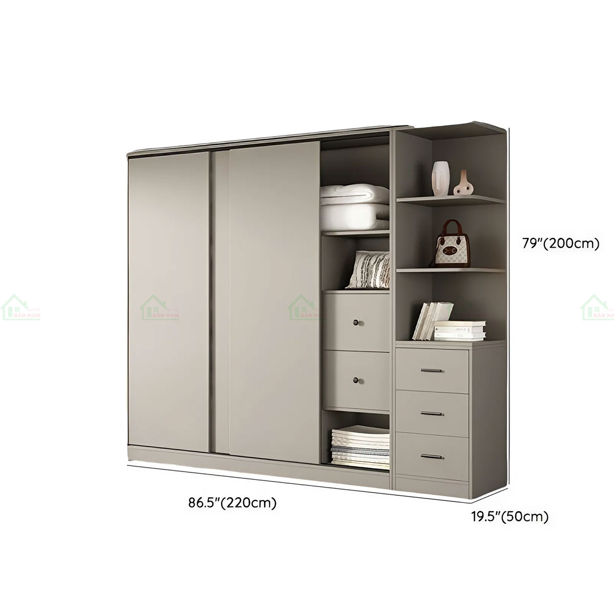 Tủ Gỗ MDF Cửa Lùa Đẹp Hiện Đại TAL23