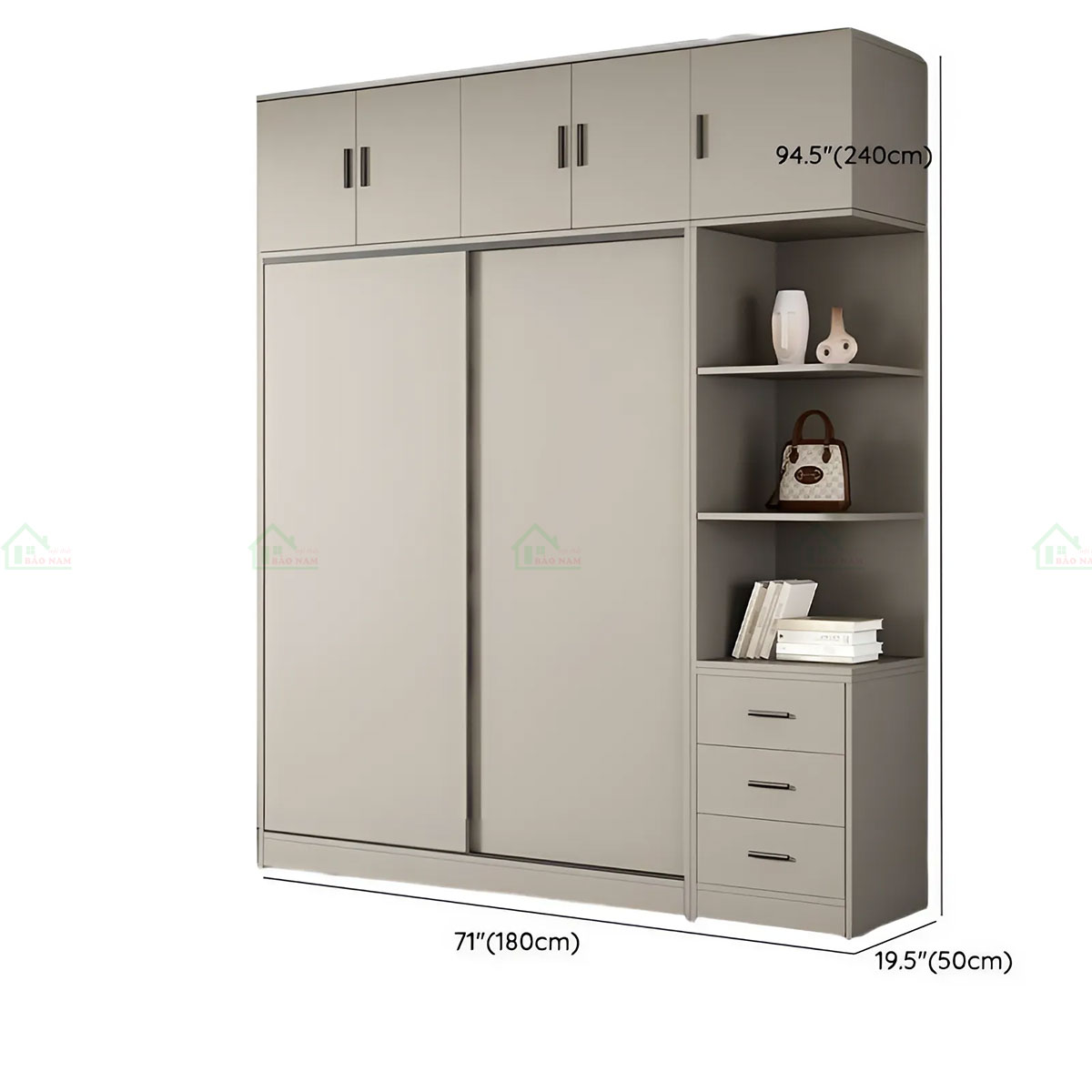 Tủ Gỗ MDF Cửa Lùa Đẹp Hiện Đại TAL23