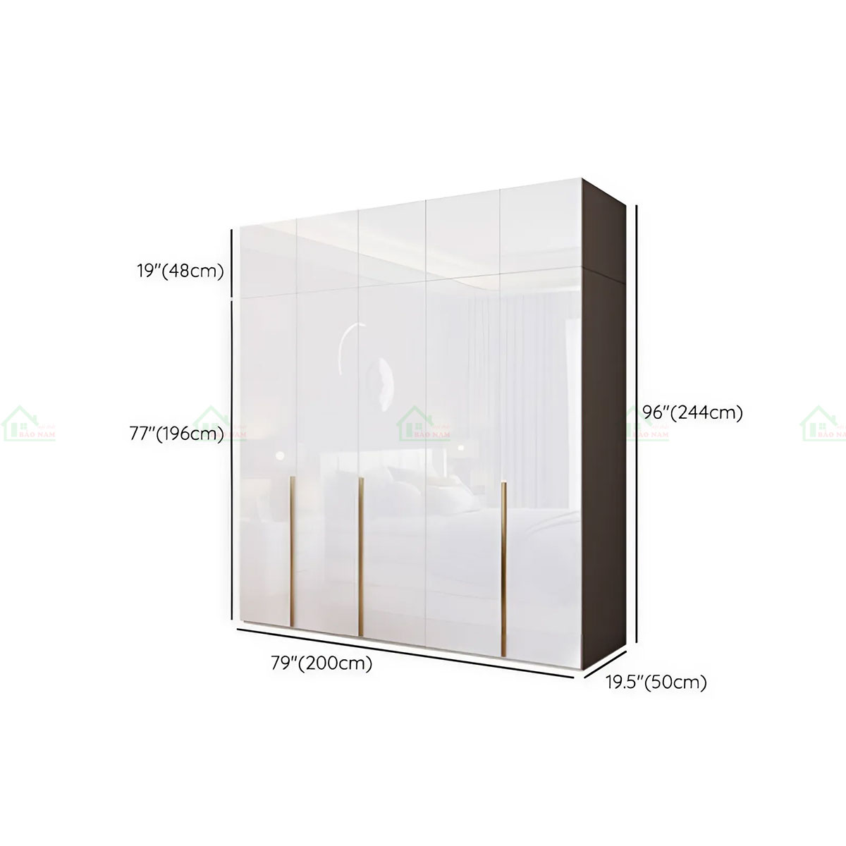 Tủ Quần Áo Acrylic Bóng Gương An Cường TAR20