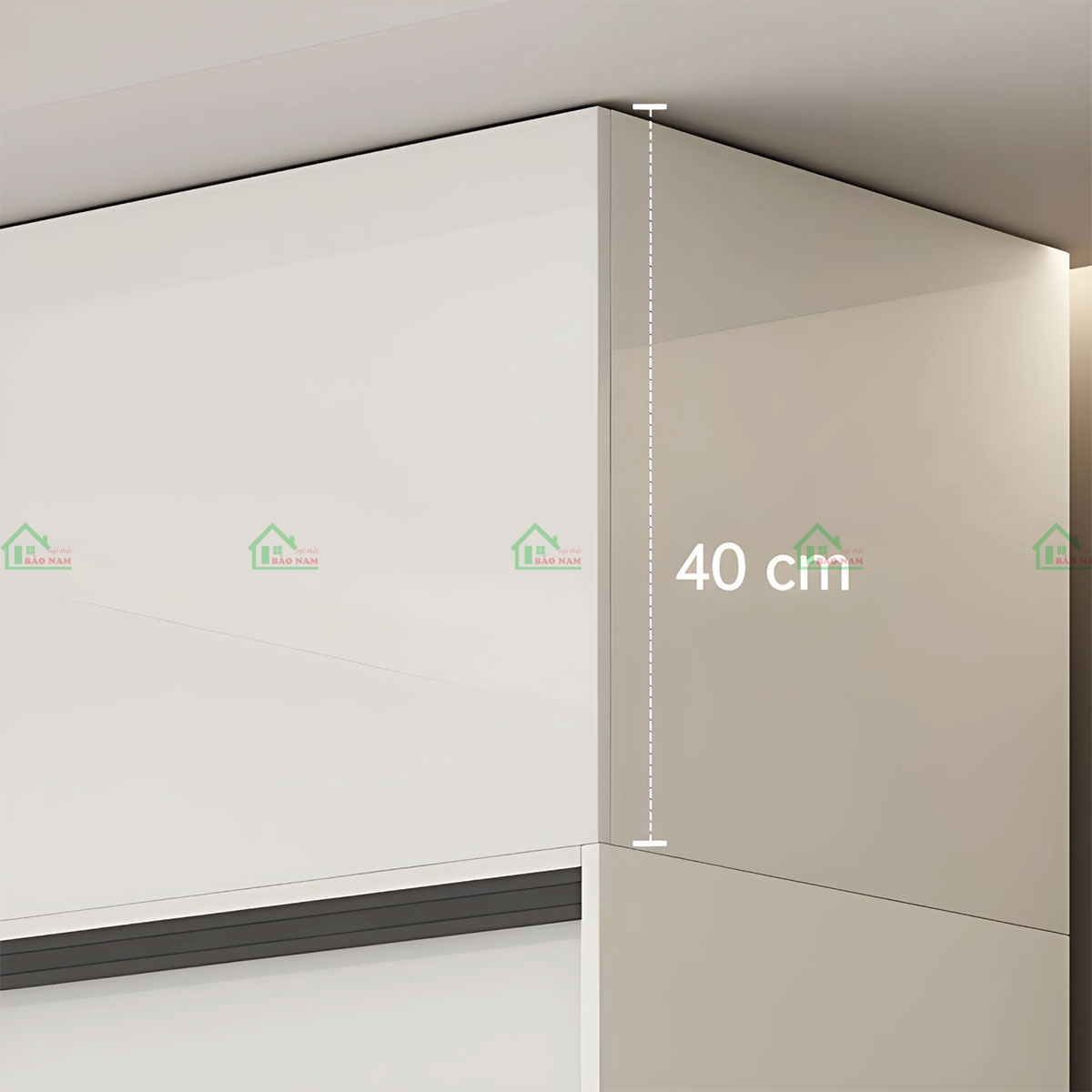 Tủ Quần Áo Acrylic Cánh Lùa Màu Trắng Hiện Đại Sang Trọng TAR24