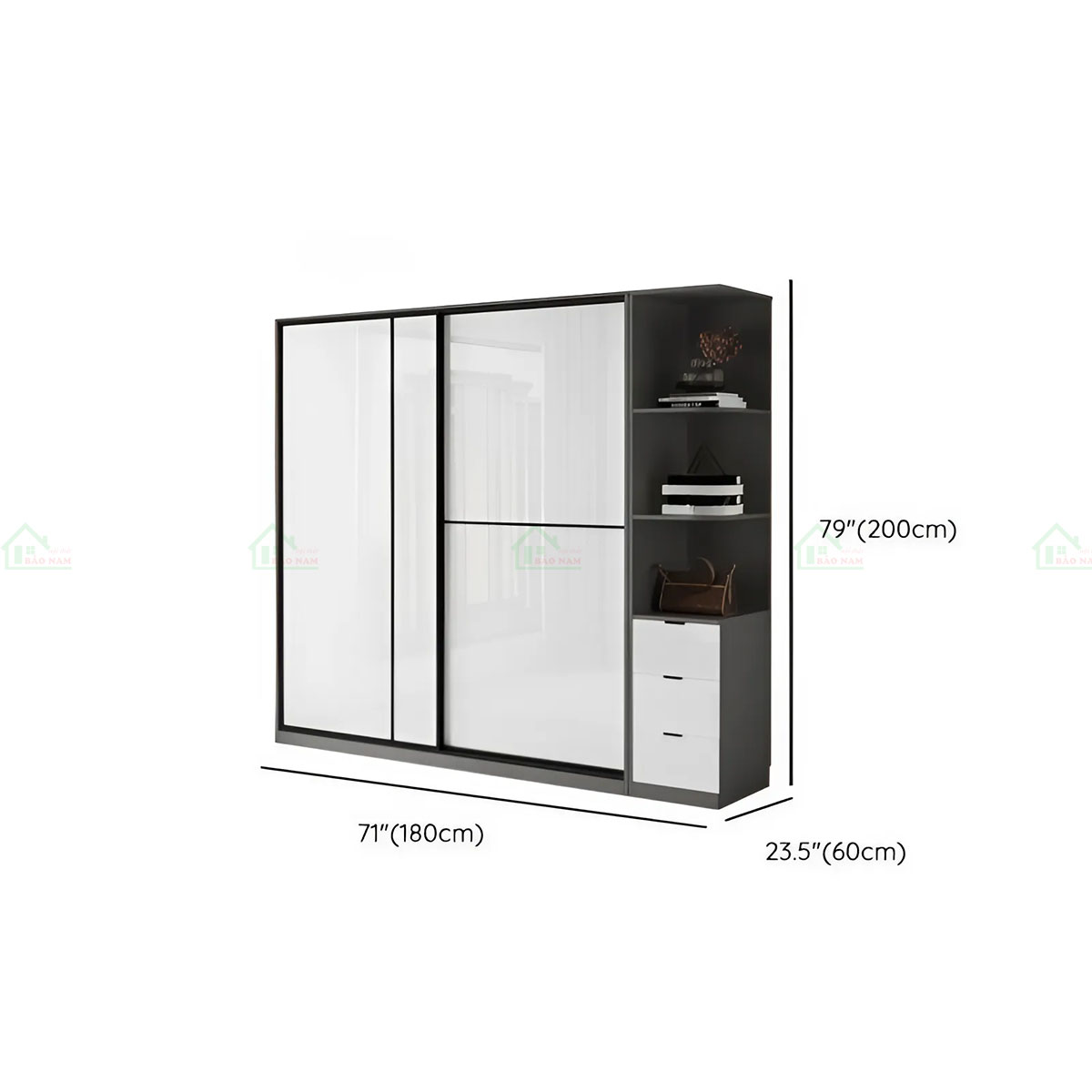 Tủ Quần Áo Acrylic Cửa Lùa Đẹp Hiện Đại TAL16