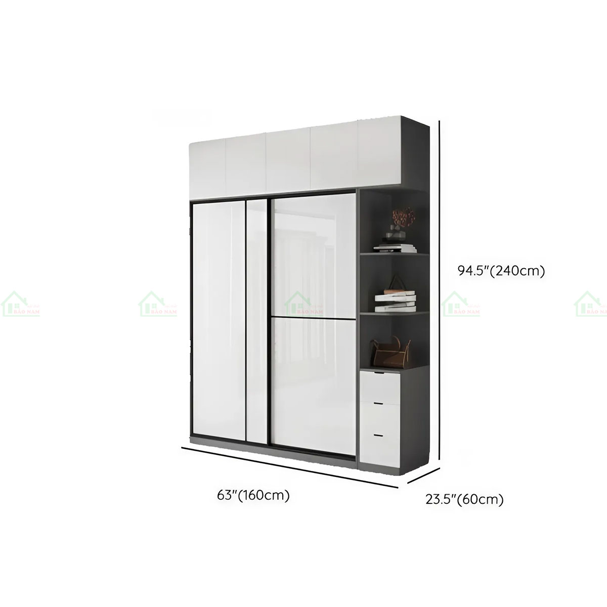 Tủ Quần Áo Acrylic Cửa Lùa Đẹp Hiện Đại TAL16