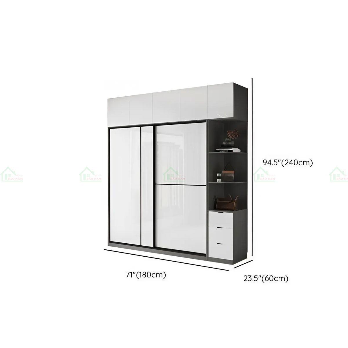 Tủ Quần Áo Acrylic Cửa Lùa Đẹp Hiện Đại TAL16