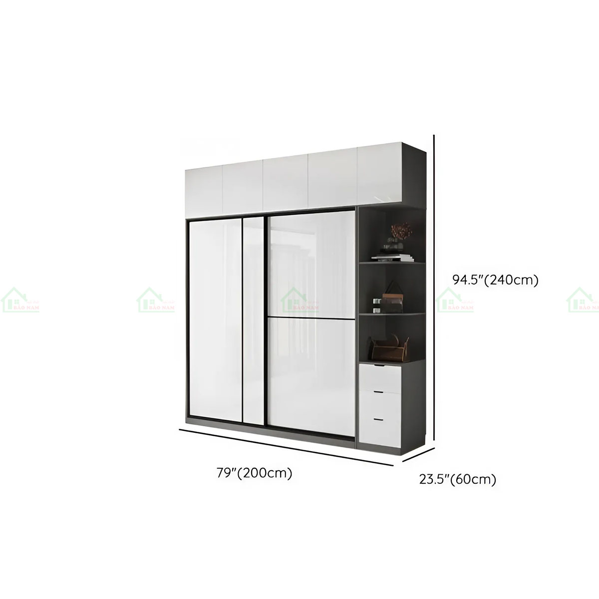 Tủ Quần Áo Acrylic Cửa Lùa Đẹp Hiện Đại TAL16