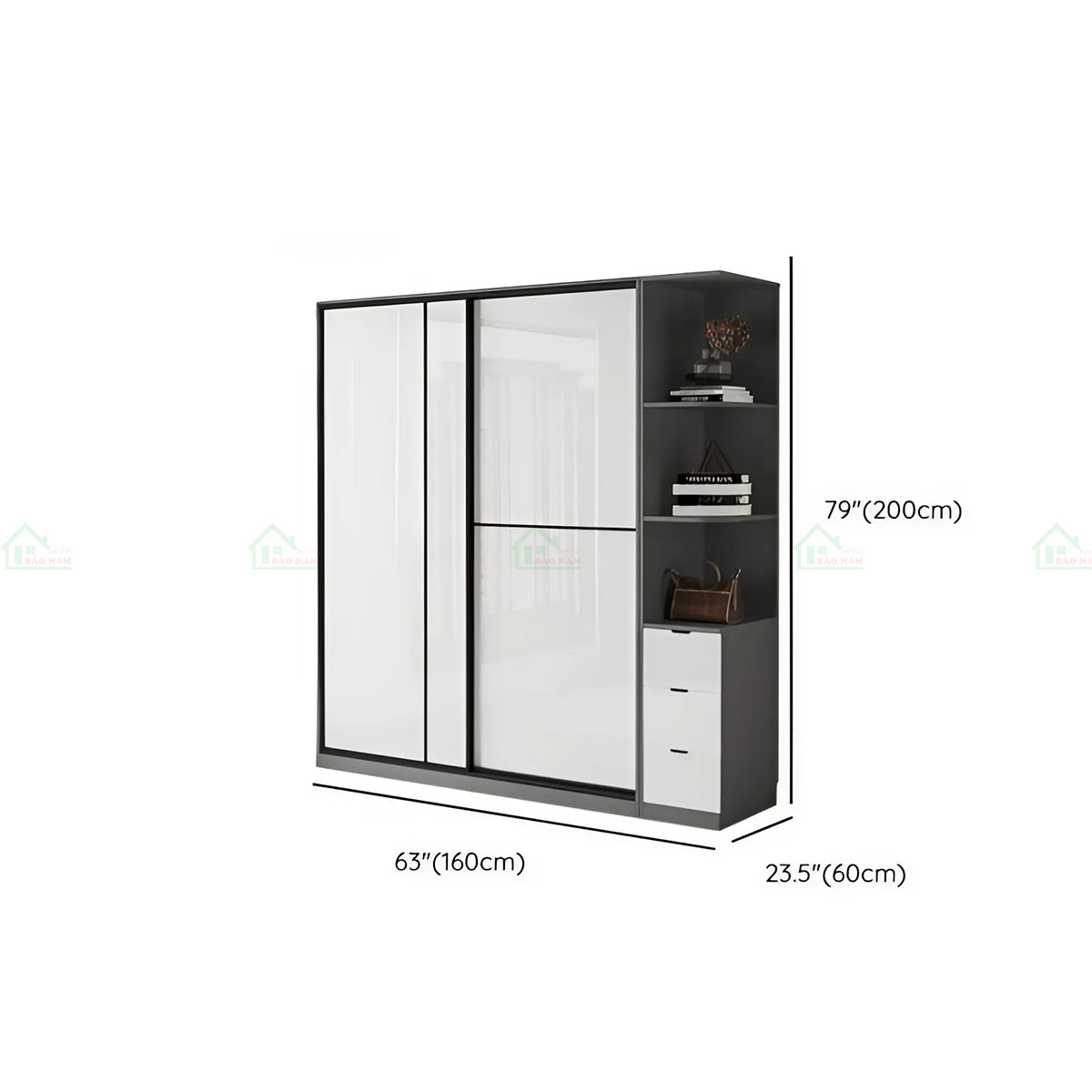 Tủ Quần Áo Acrylic Cửa Lùa Đẹp Hiện Đại TAL16