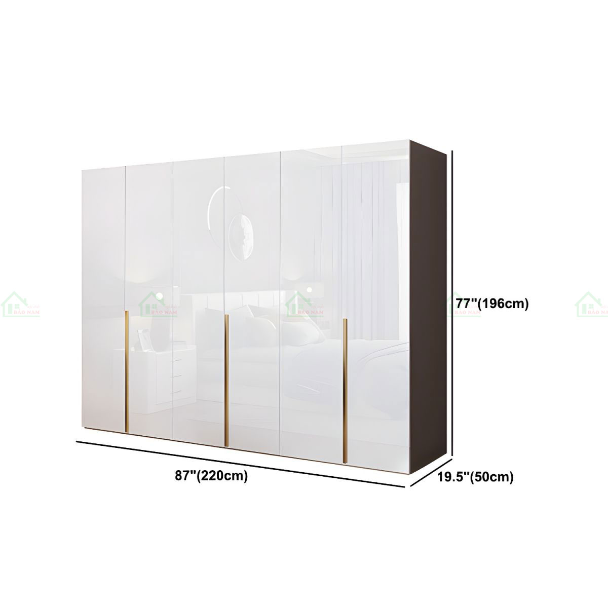 Tủ Quần Áo Cánh Acrylic An Cường Đẹp Hiện Đại TAR22