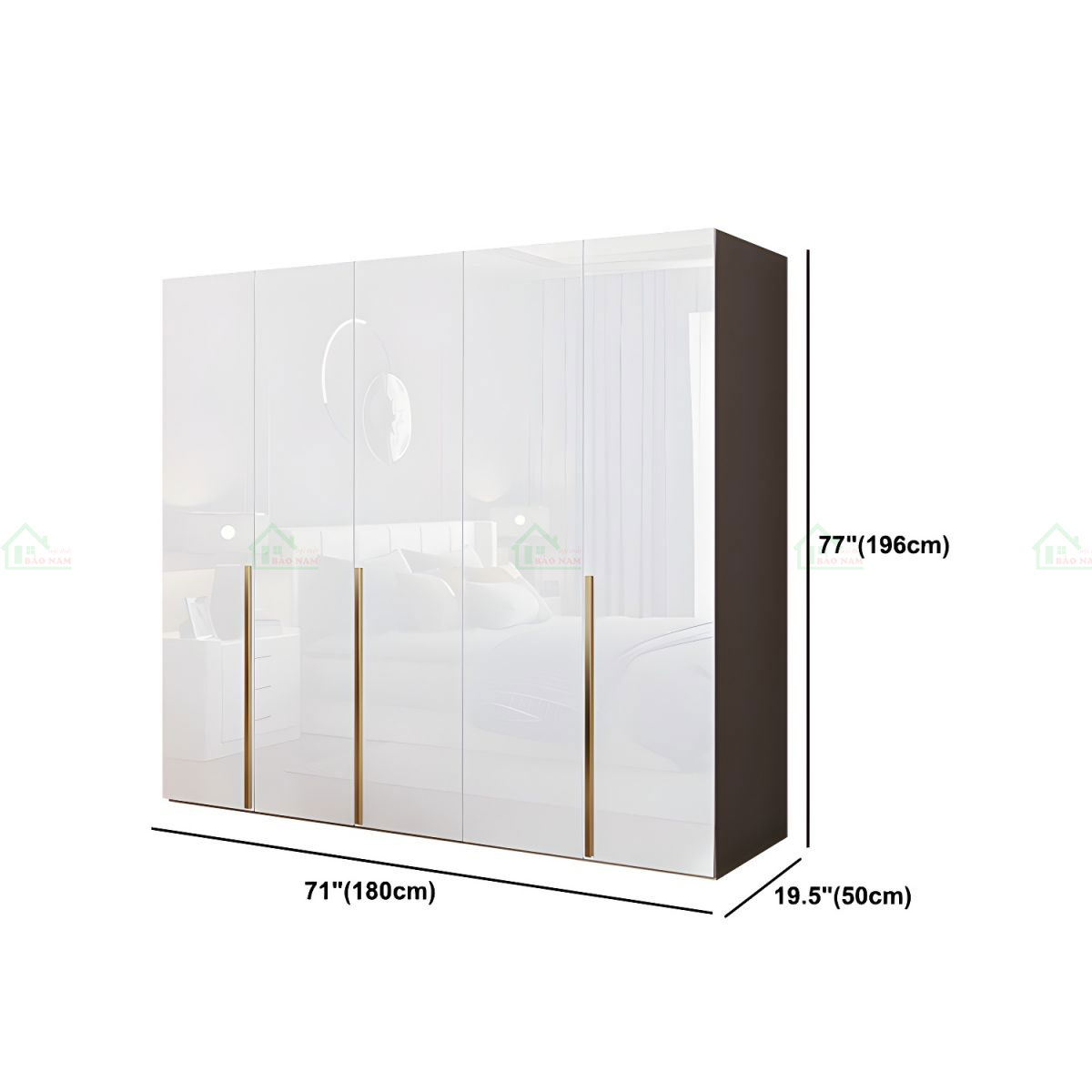 Tủ Quần Áo Cánh Acrylic An Cường Đẹp Hiện Đại TAR22