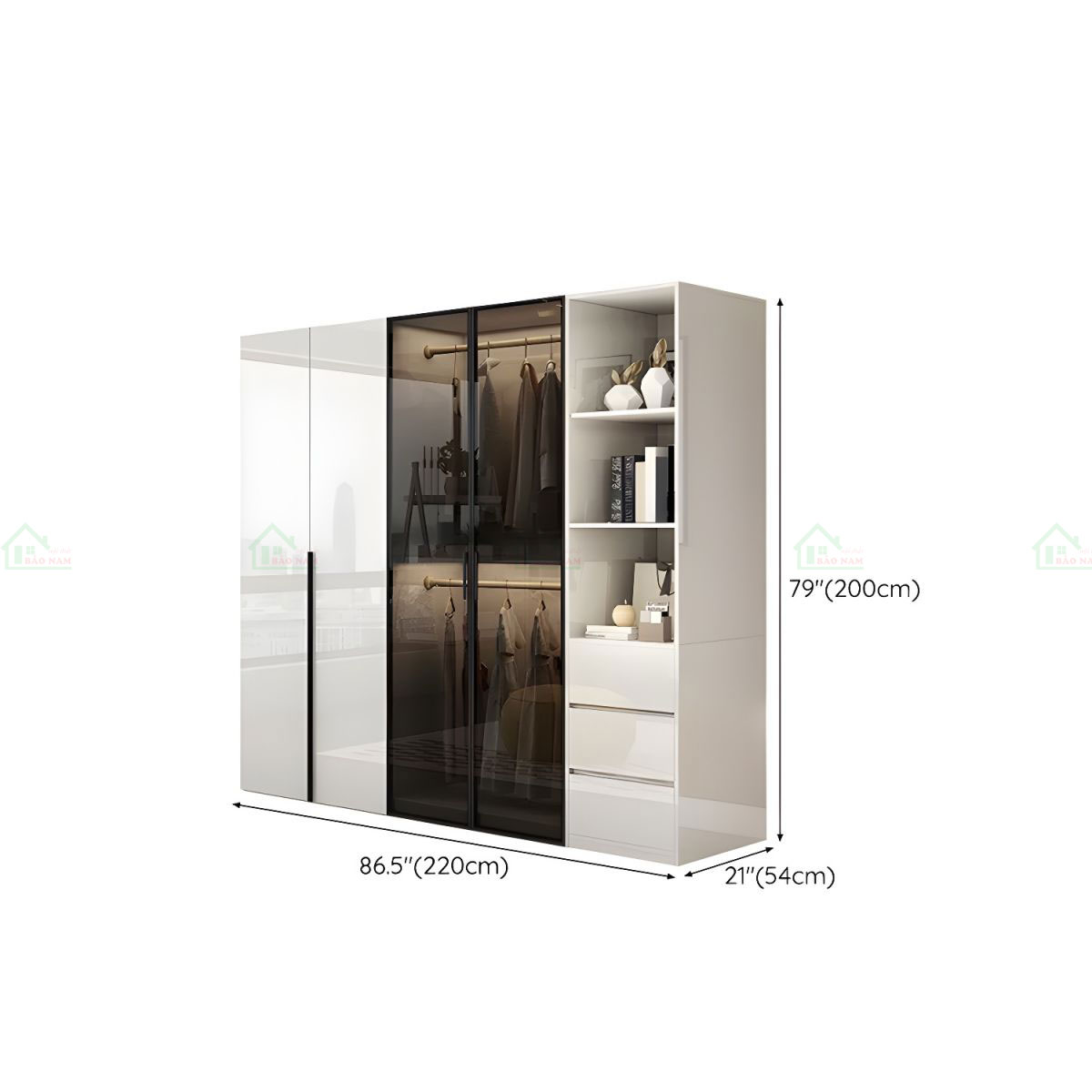 Tủ Quần Áo Cánh Acrylic An Cường TAR40