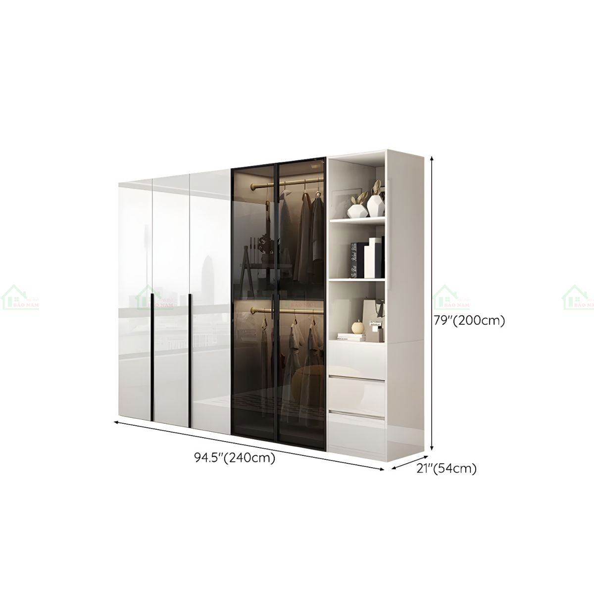 Tủ Quần Áo Cánh Acrylic An Cường TAR40