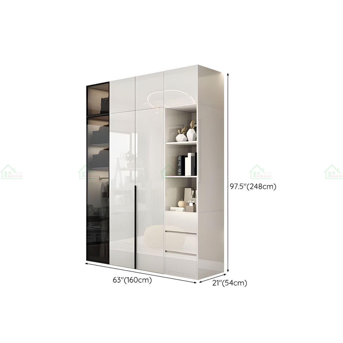 Tủ Quần Áo Cánh Acrylic An Cường TAR40