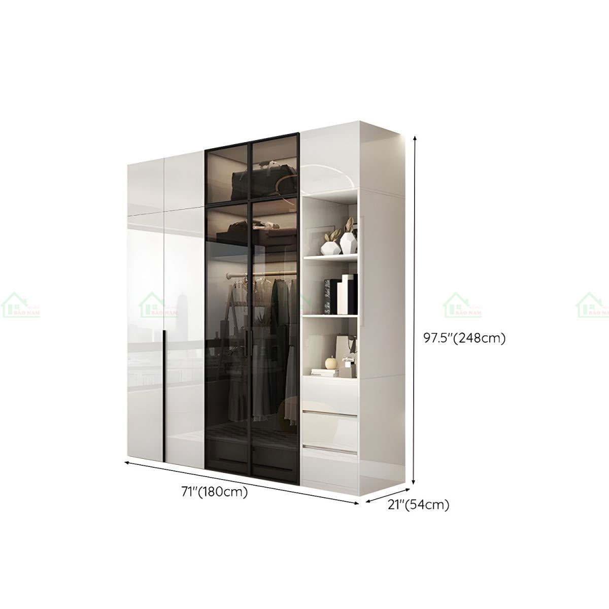 Tủ Quần Áo Cánh Acrylic An Cường TAR40