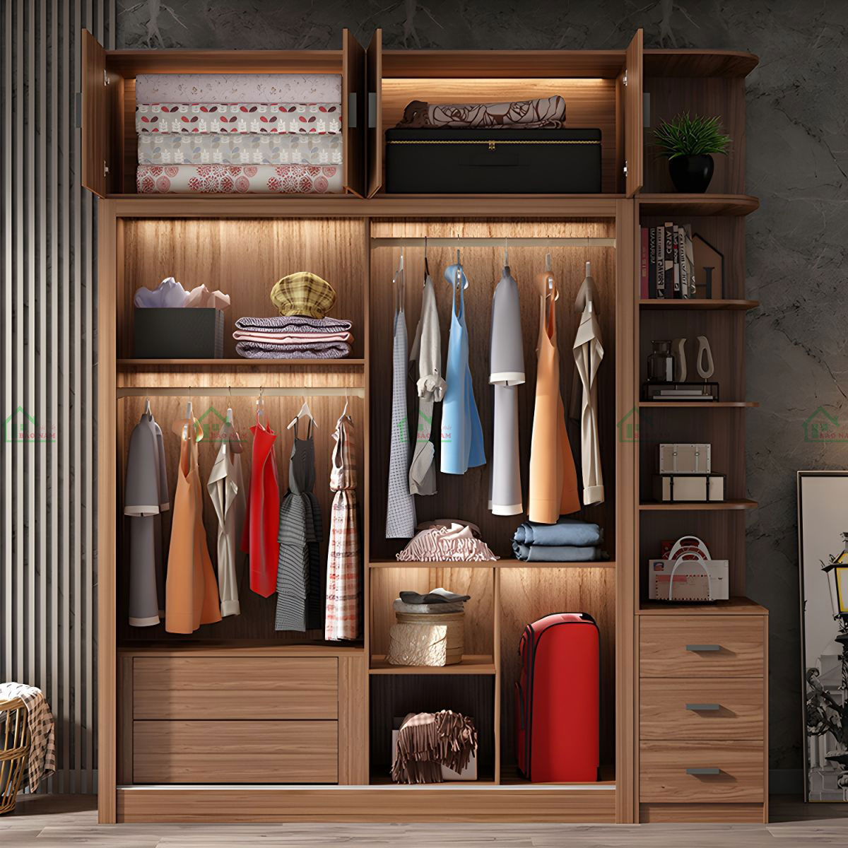 Tủ Quần Áo Cánh Kính Đẹp Hiện Đại TK55