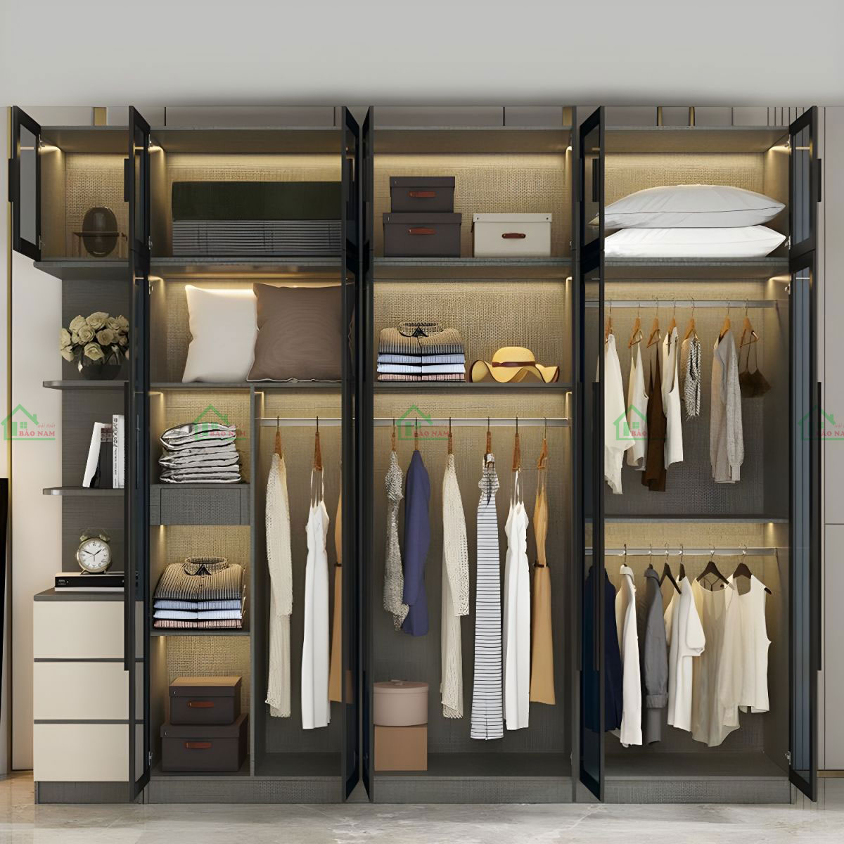 Tủ Quần Áo Cánh Kính Đẹp TK42