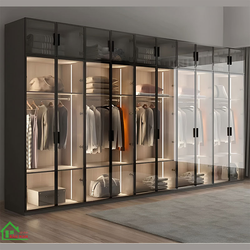 Thiết kế tủ quần áo cánh kính cao cấp sang trọng Thiết kế tủ quần áo cánh kính cao cấp sang trọng