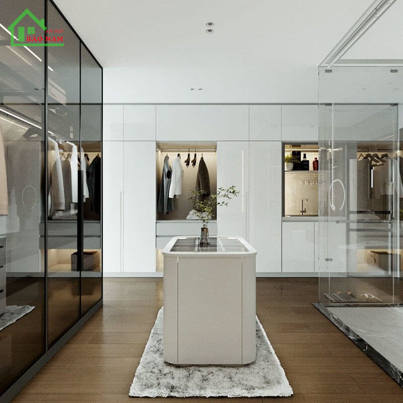 Thiết kế tủ quần áo cánh kính Thiết kế tủ quần áo cánh kính
