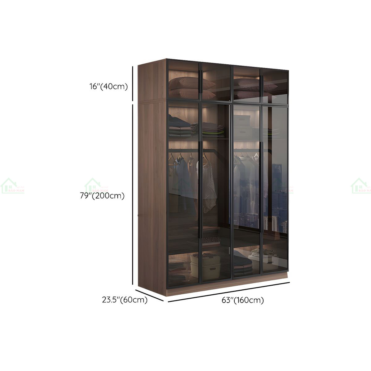 Tủ Quần Áo Cánh Kính Hiện Đại TK43