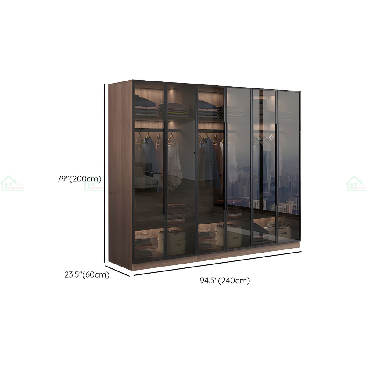 Tủ Quần Áo Cánh Kính Hiện Đại TK43