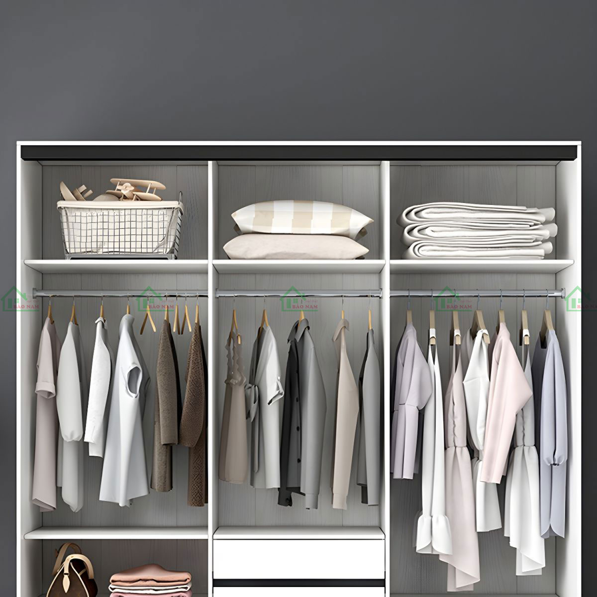 Mẫu Tủ Quần Áo Cánh Kính Lùa Đẹp TK40