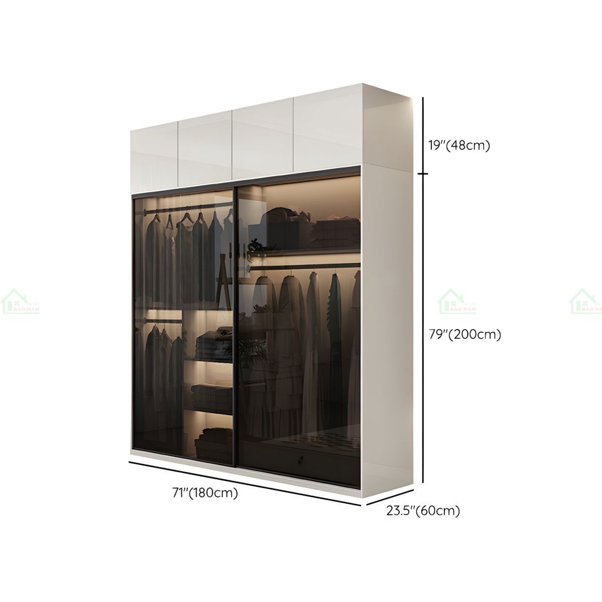 Tủ Quần Áo Cánh Kính Lùa Đẹp TK49