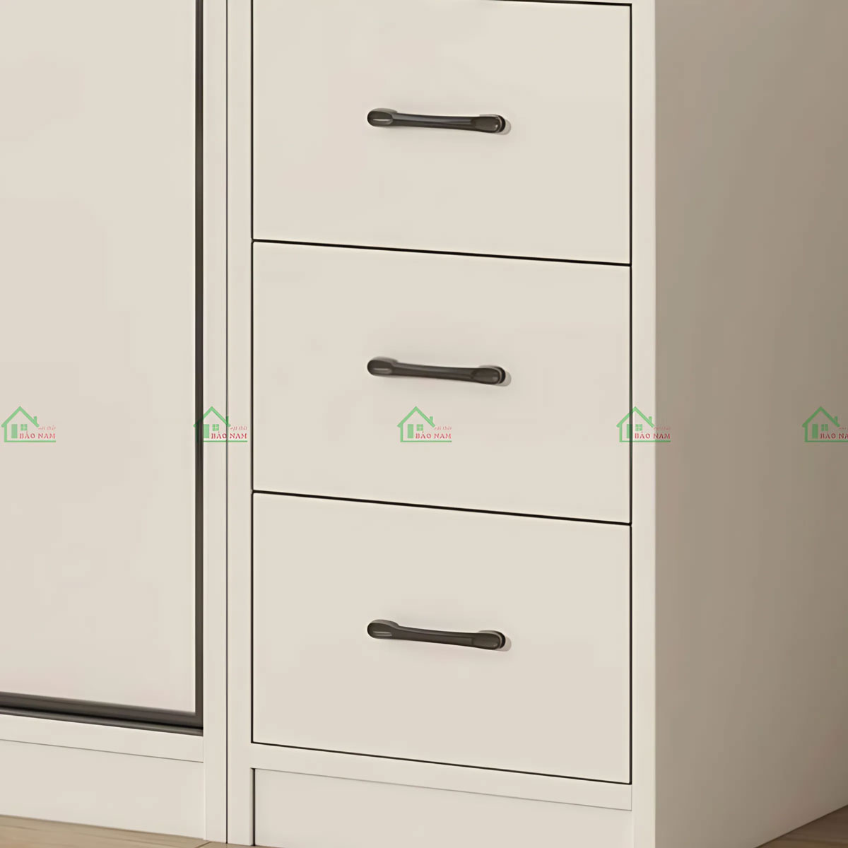 Tủ Quần Áo Cánh Lùa Màu Trắng Phối Xám Đẹp Hiện Đại TAL13