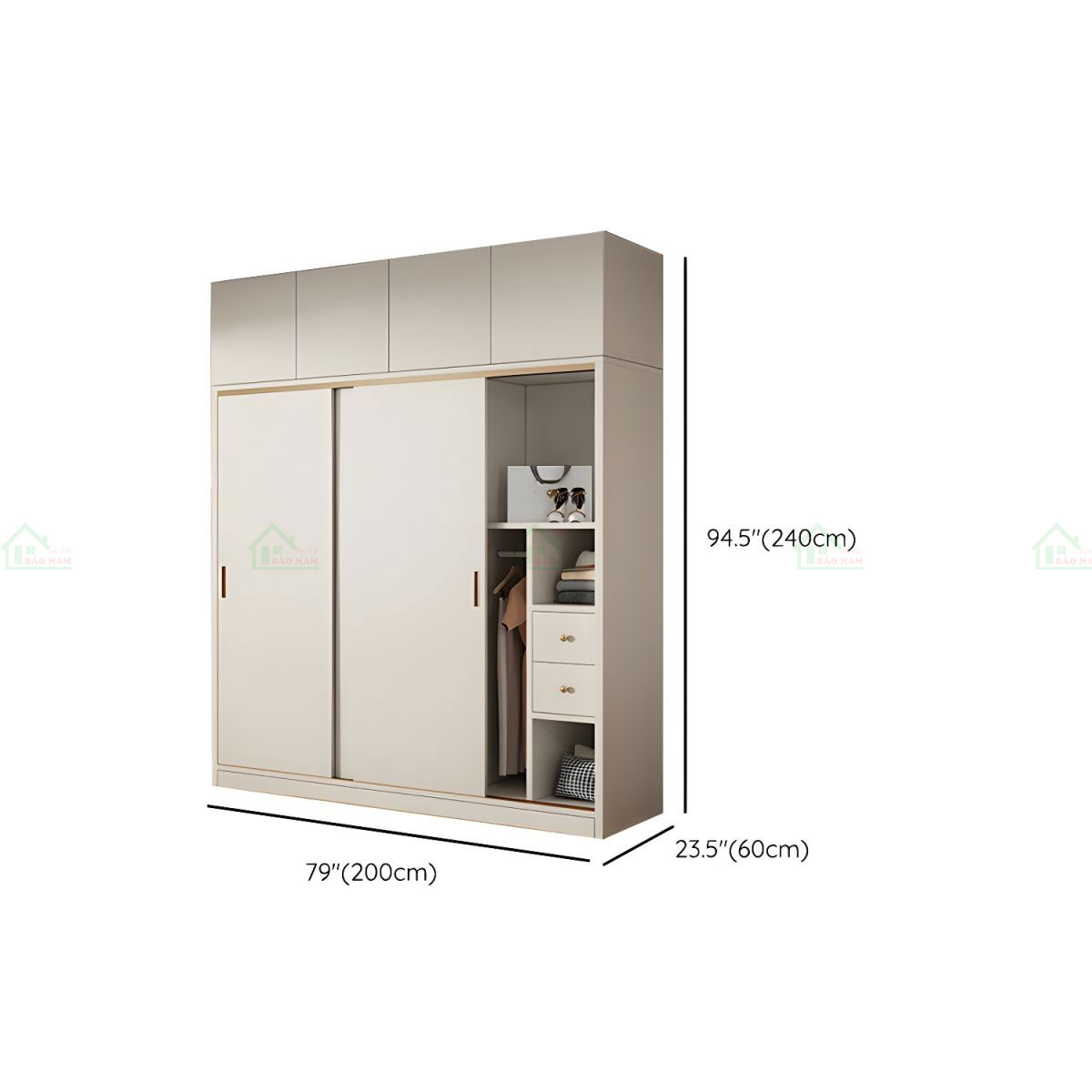 Mẫu Tủ Quần Áo Cánh Lùa MDF An Cường Đẹp Hiện Đại TAL09