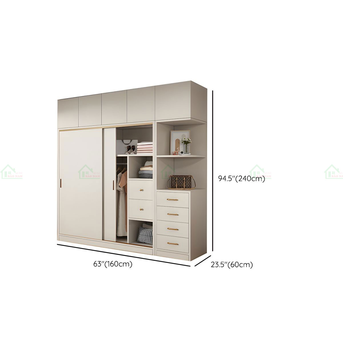 Mẫu Tủ Quần Áo Cánh Lùa MDF An Cường Đẹp Hiện Đại TAL09