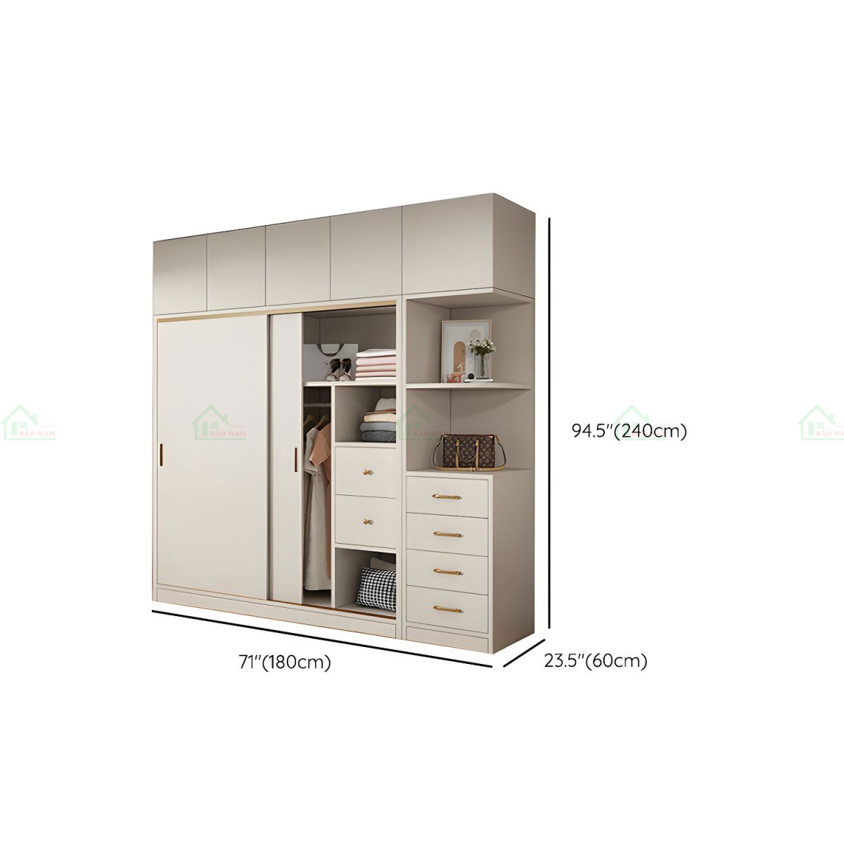 Mẫu Tủ Quần Áo Cánh Lùa MDF An Cường Đẹp Hiện Đại TAL09