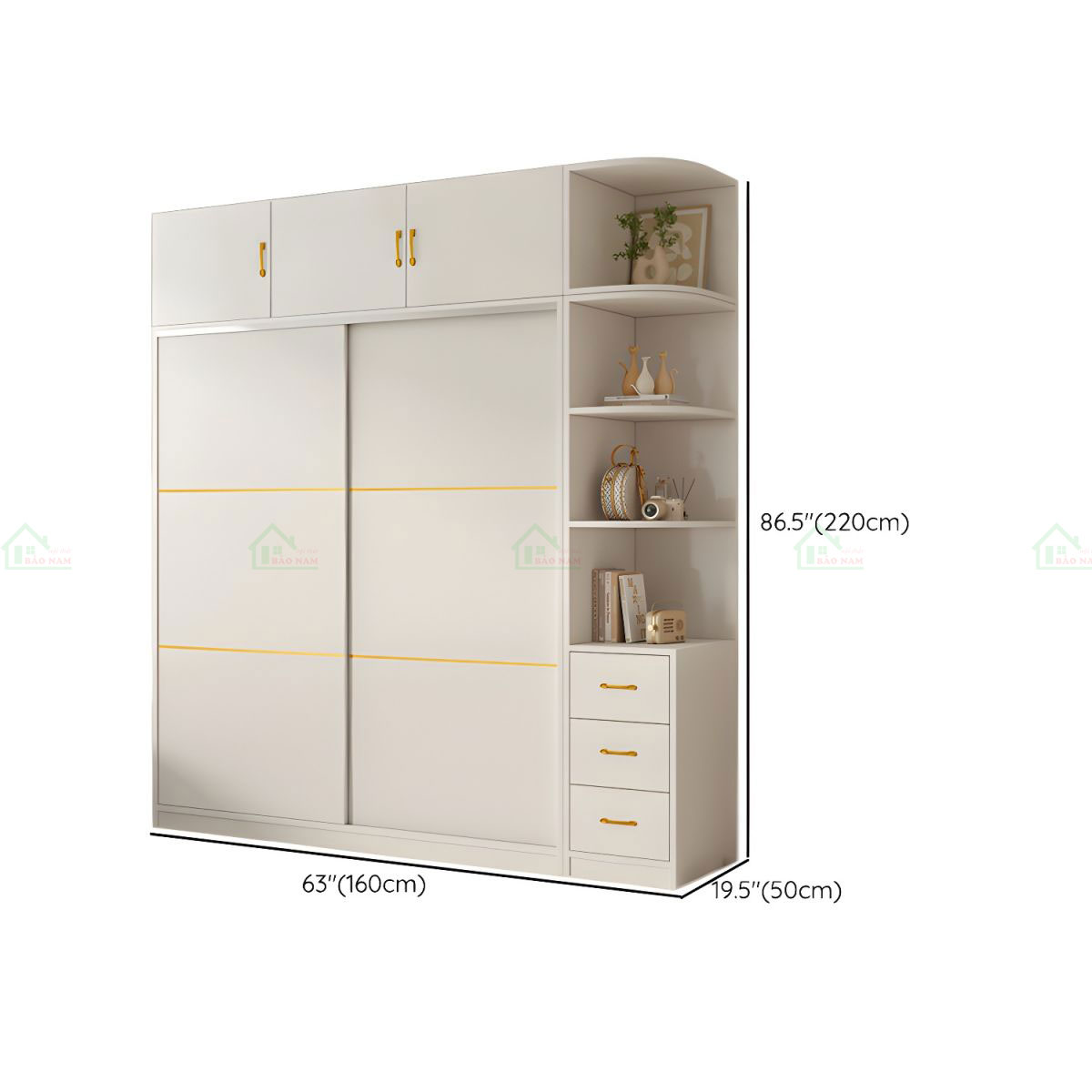 Tủ Quần Áo Cánh Lùa MDF Đẹp Hiện Đại TAL08