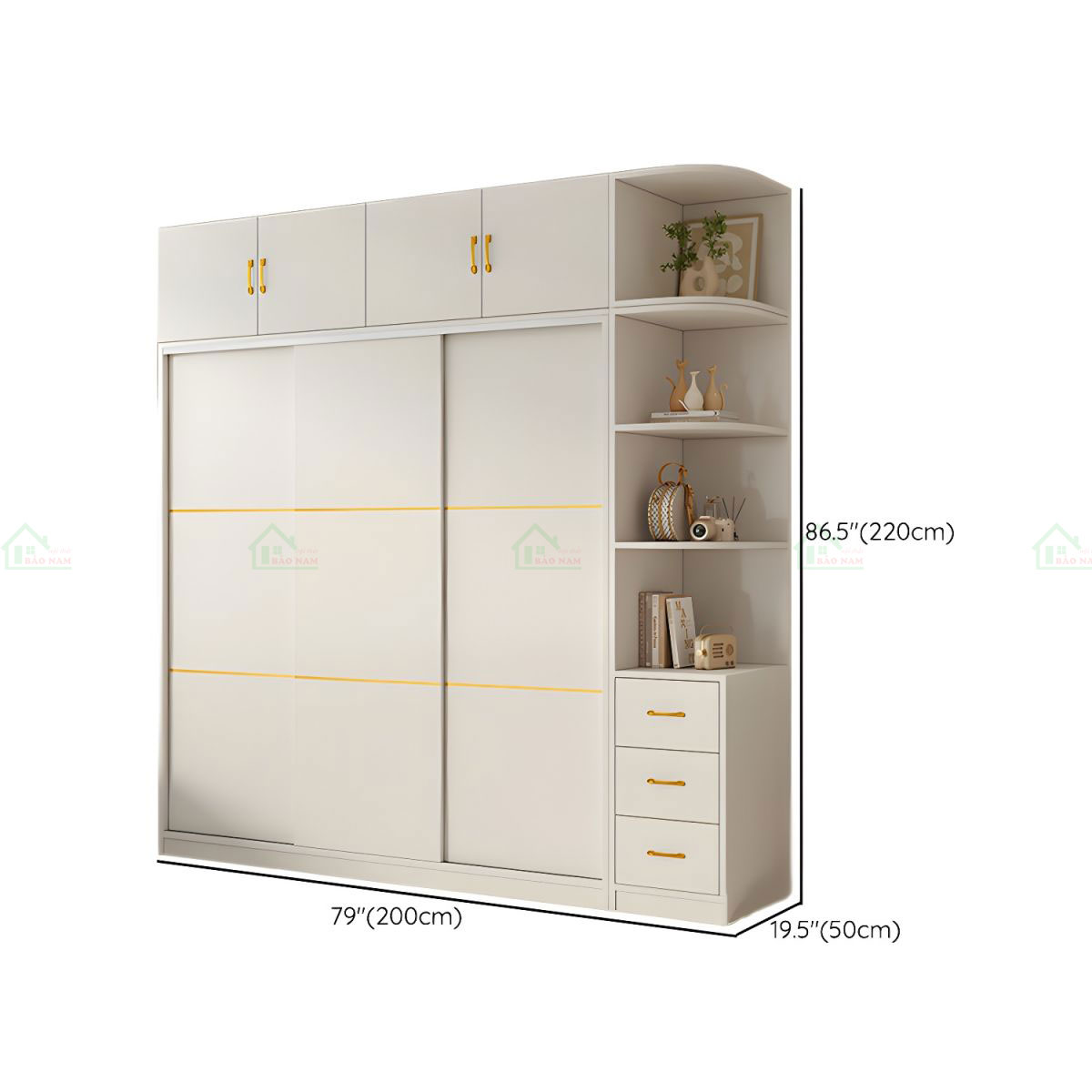 Tủ Quần Áo Cánh Lùa MDF Đẹp Hiện Đại TAL08