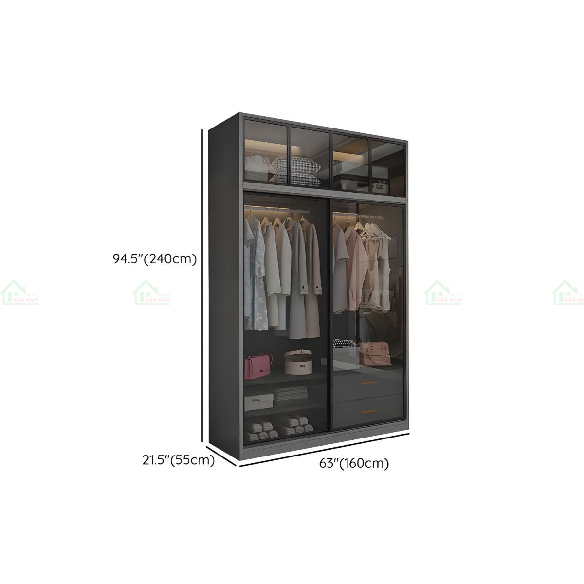 Tủ Quần Áo Cửa Kính Lùa TK41