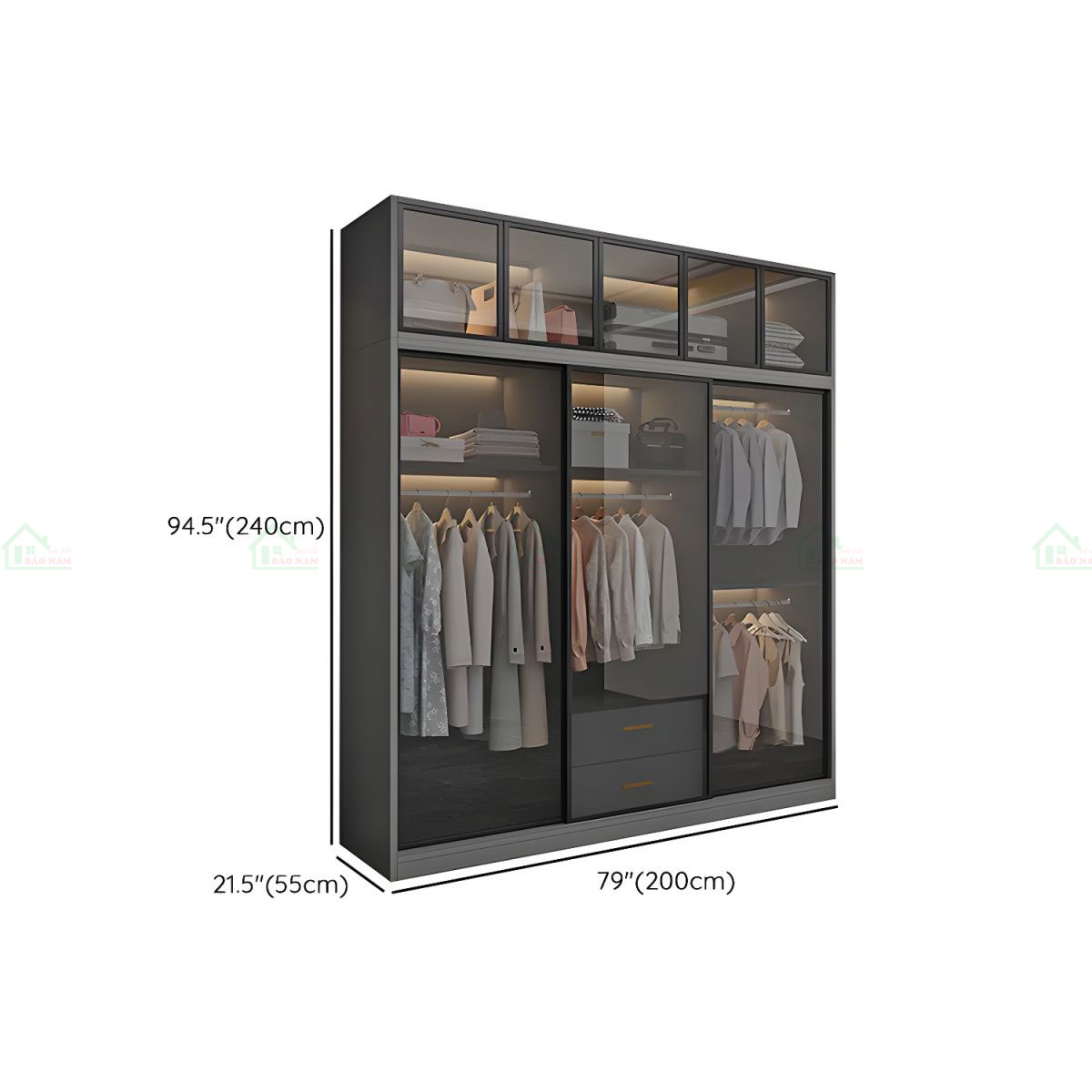 Tủ Quần Áo Cửa Kính Lùa TK41