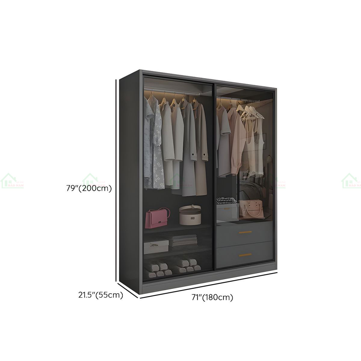 Tủ Quần Áo Cửa Kính Lùa TK41