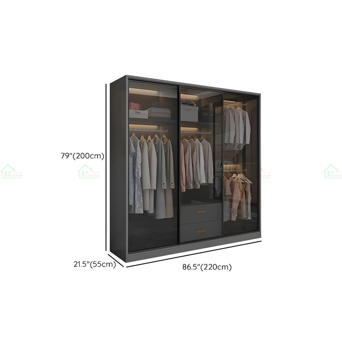 Tủ Quần Áo Cửa Kính Lùa TK41