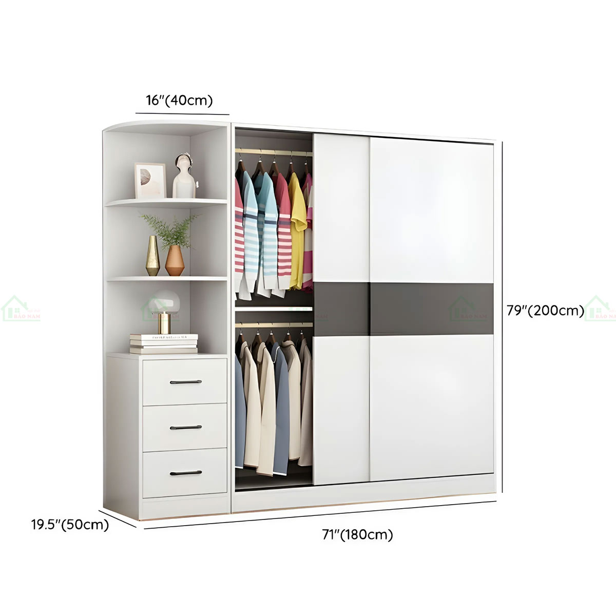 Tủ Quần Áo Cửa Lùa 2 Cánh Giá Rẻ TAL29