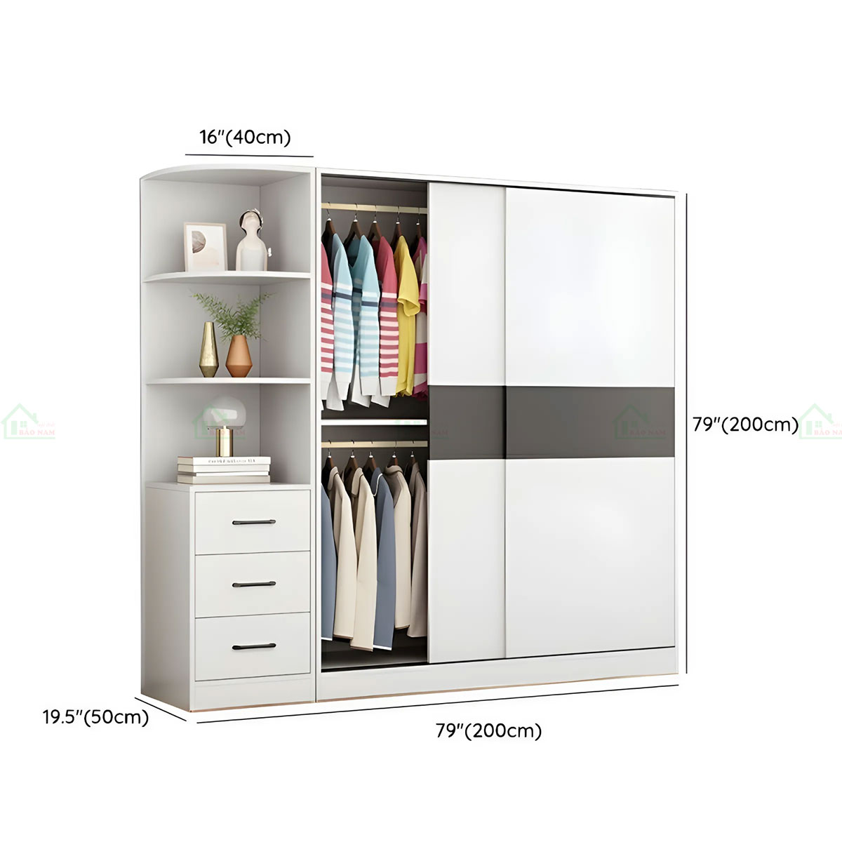 Tủ Quần Áo Cửa Lùa 2 Cánh Giá Rẻ TAL29