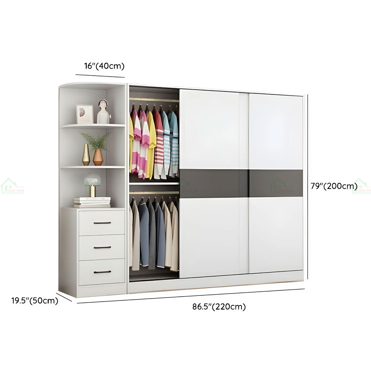 Tủ Quần Áo Cửa Lùa 2 Cánh Giá Rẻ TAL29