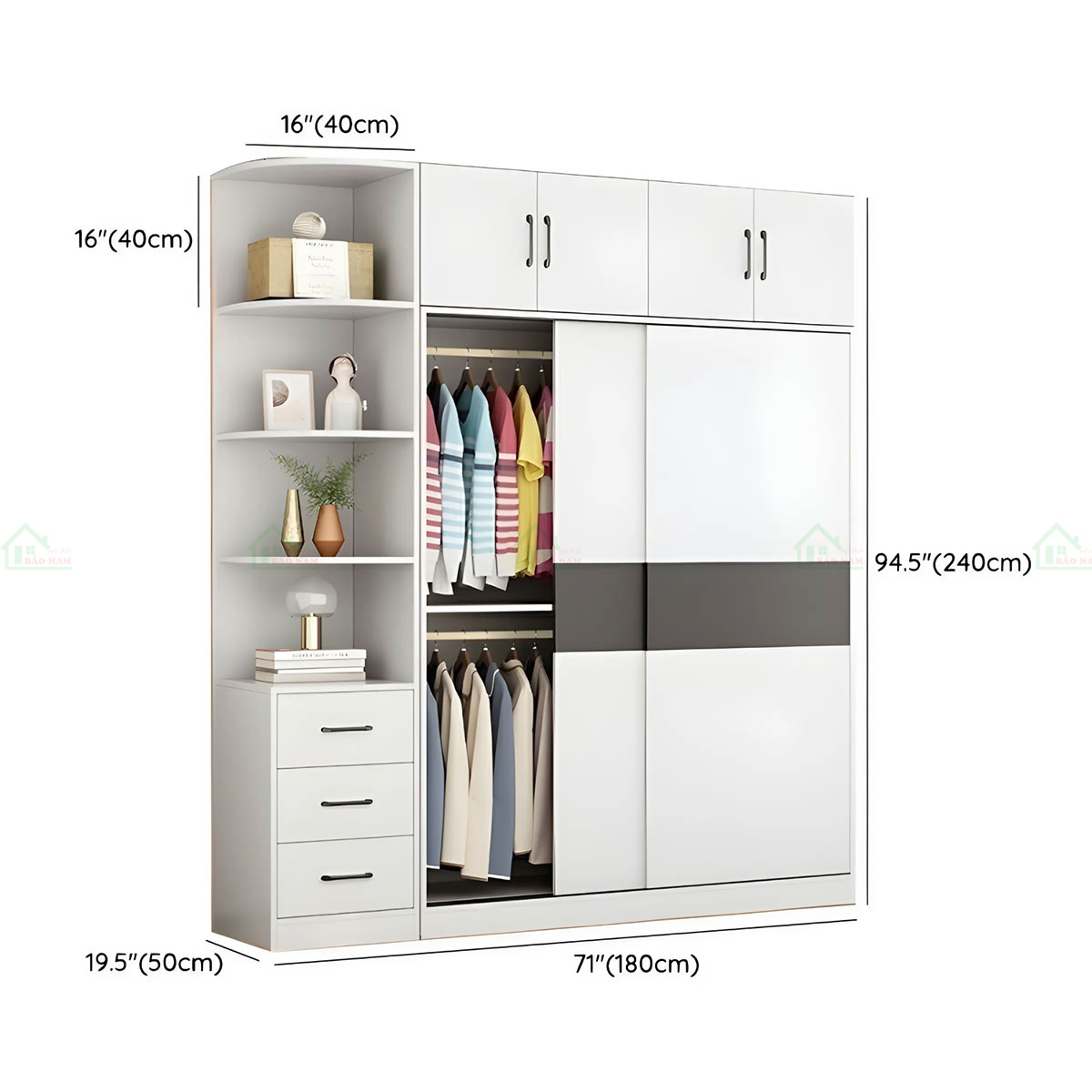 Tủ Quần Áo Cửa Lùa 2 Cánh Giá Rẻ TAL29