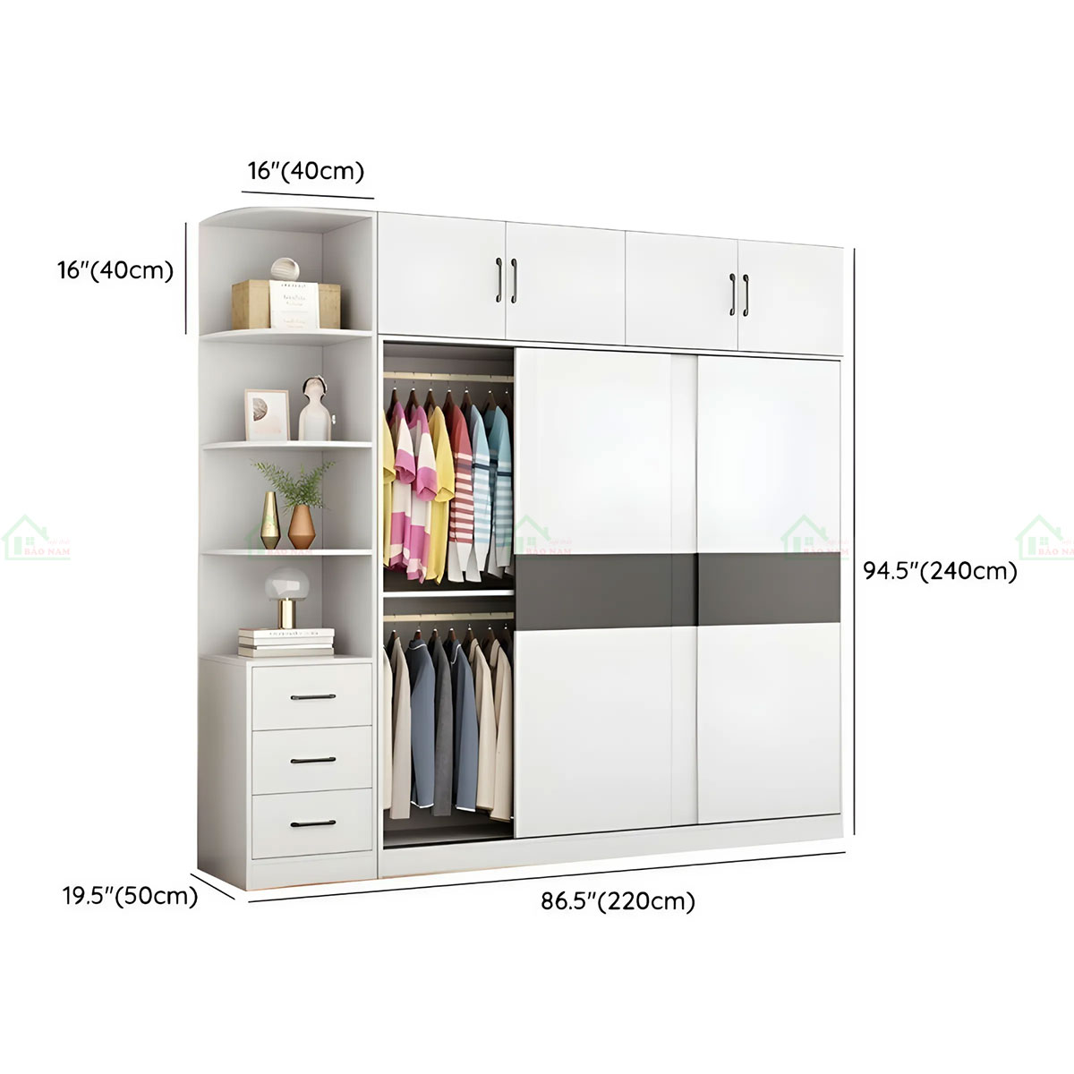 Tủ Quần Áo Cửa Lùa 2 Cánh Giá Rẻ TAL29