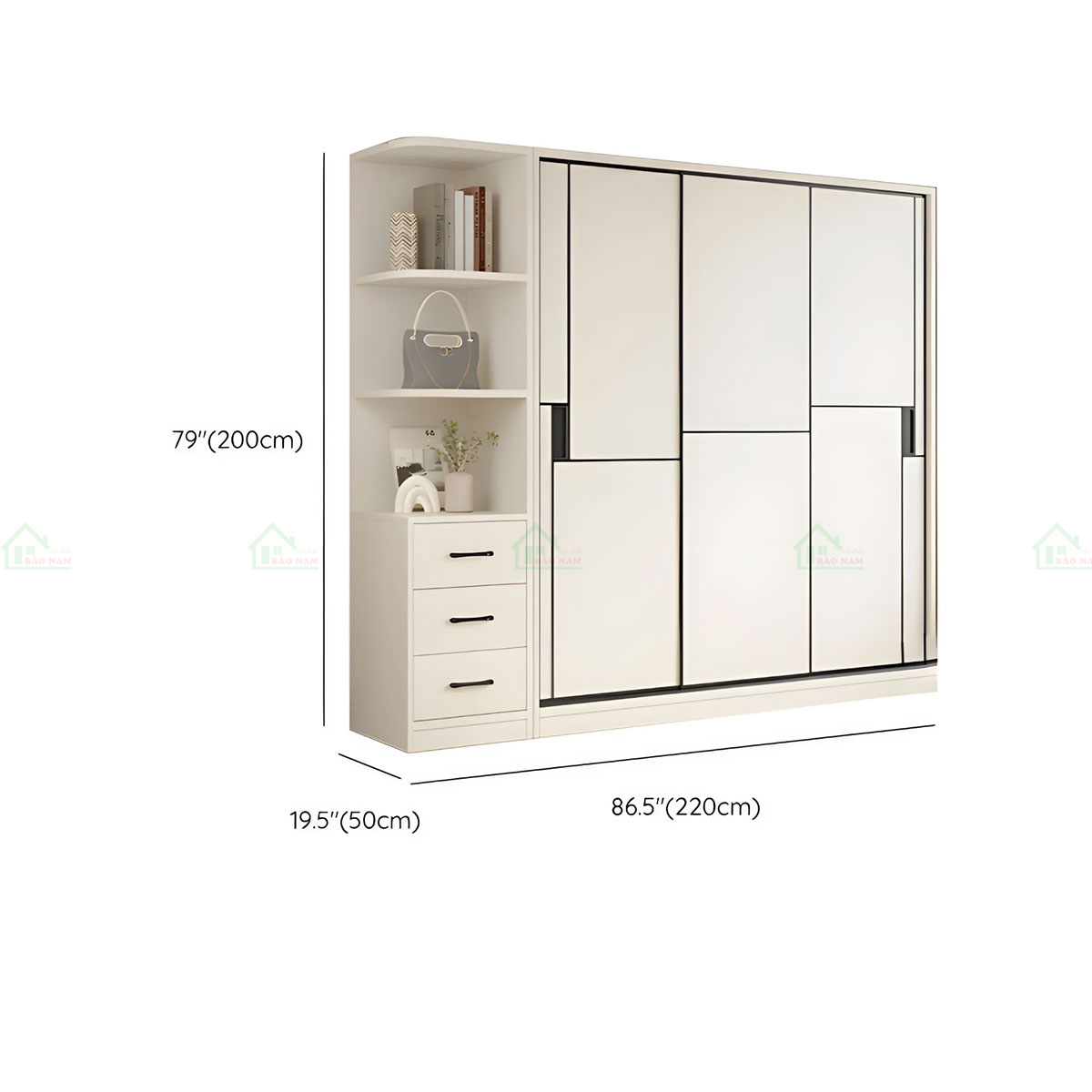 Tủ Quần Áo Cửa Lùa 3 Cánh TAL21