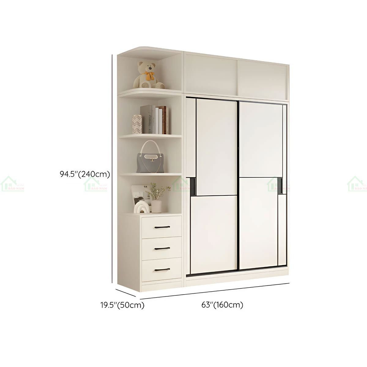 Tủ Quần Áo Cửa Lùa 3 Cánh TAL21