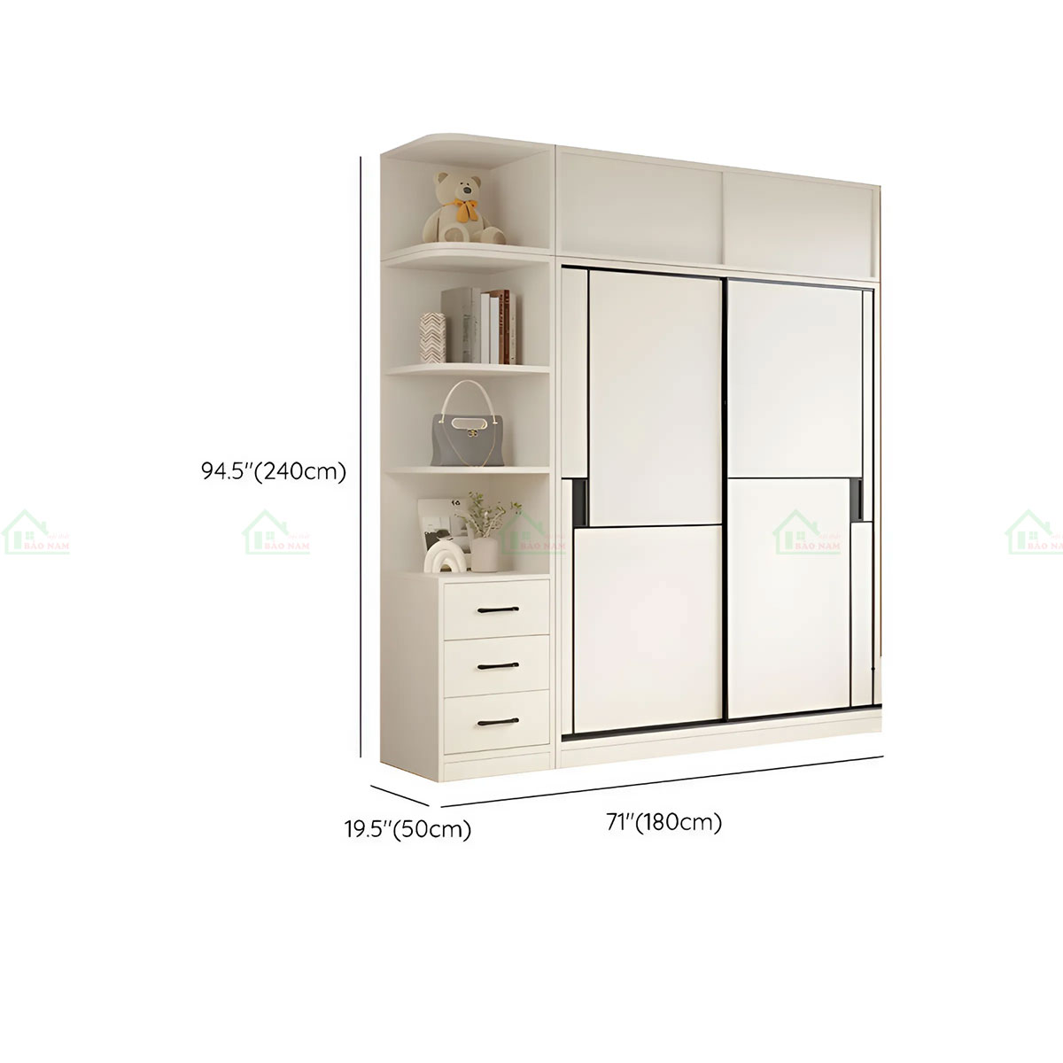 Tủ Quần Áo Cửa Lùa 3 Cánh TAL21