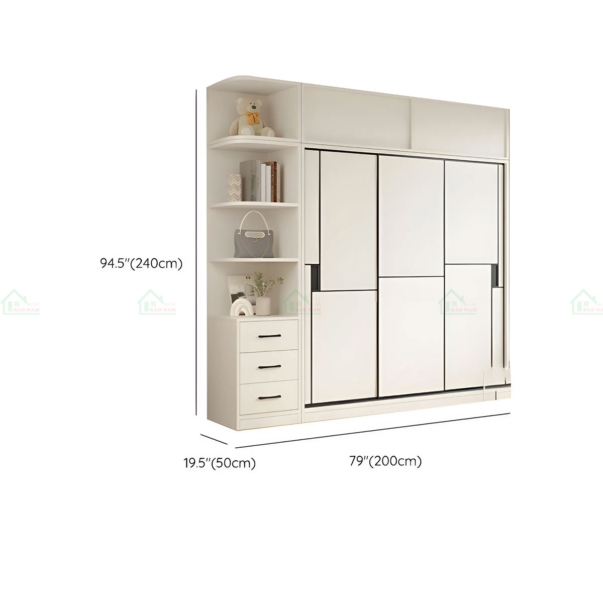 Tủ Quần Áo Cửa Lùa 3 Cánh TAL21