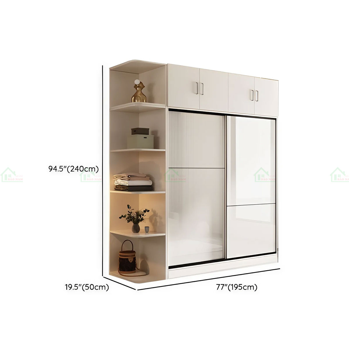 Tủ Quần Áo Cửa Lùa Acrylic Đẹp Hiện Đại TAL14