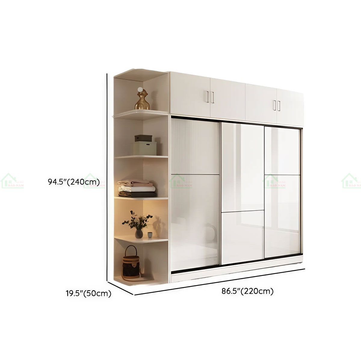 Tủ Quần Áo Cửa Lùa Acrylic Đẹp Hiện Đại TAL14