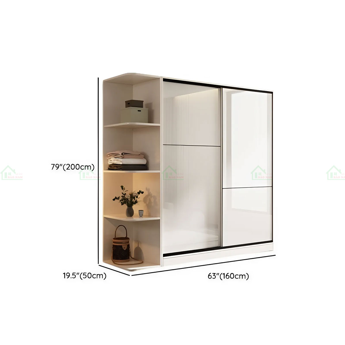 Tủ Quần Áo Cửa Lùa Acrylic Đẹp Hiện Đại TAL14