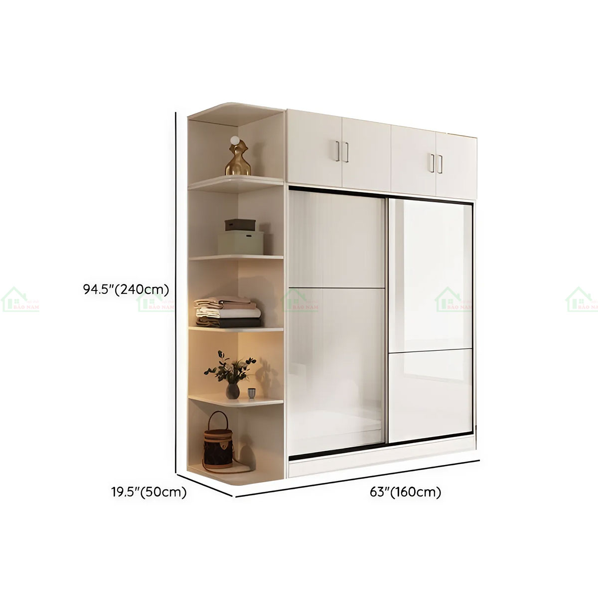 Tủ Quần Áo Cửa Lùa Acrylic Đẹp Hiện Đại TAL14